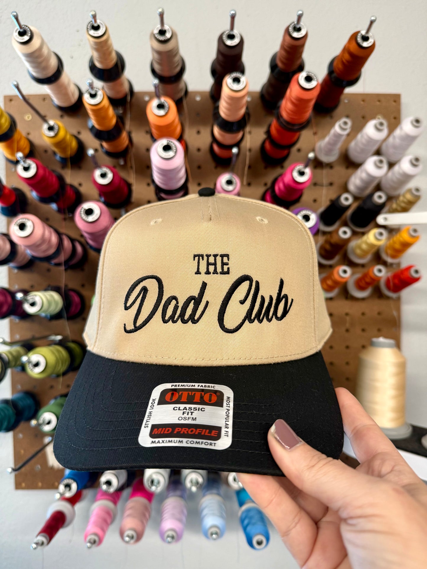 The Dad Club Embroidered Black and Khaki Structured Hat
