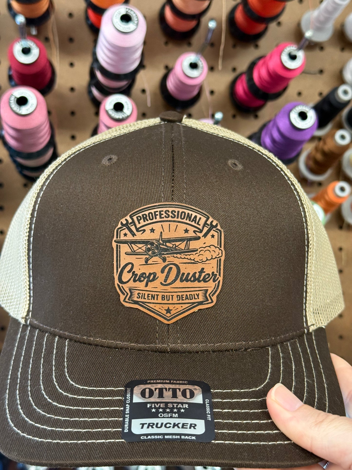 Professional Crop Duster - Silent But Deadly Funny Patch Mesh Back Trucker Hat