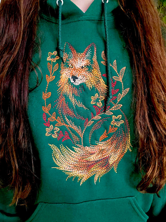Autumn Fox Embroidered Sweatshirt