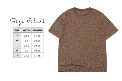 Embroidered Jesus Brown Leopard Print Oversized T-Shirt