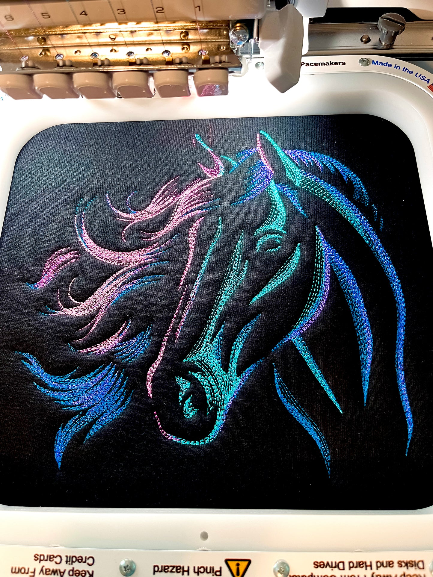 Embroidered Horse with Flowing Hair Sweatshirt