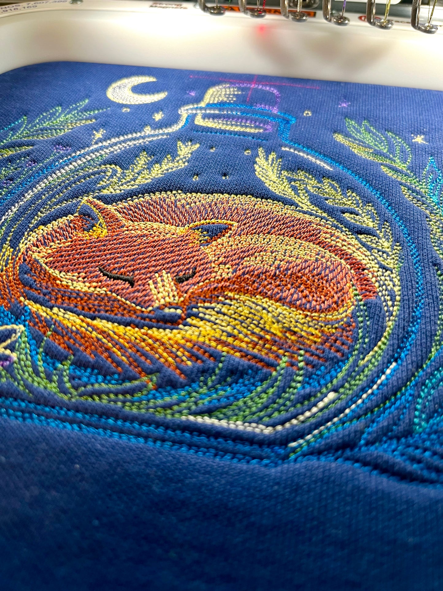 Embroidered Nighttime Sleeping Fox Sweatshirt