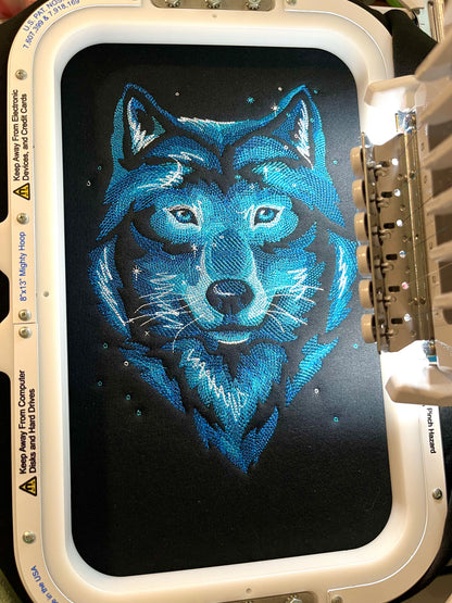 Embroidered Celestial Wolf Sweatshirt