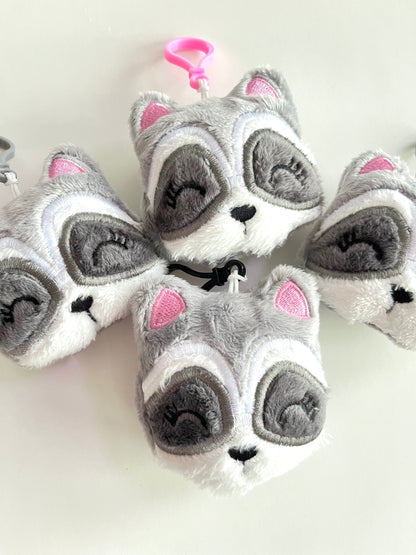 Stuffed Minky Raccoon Keychain