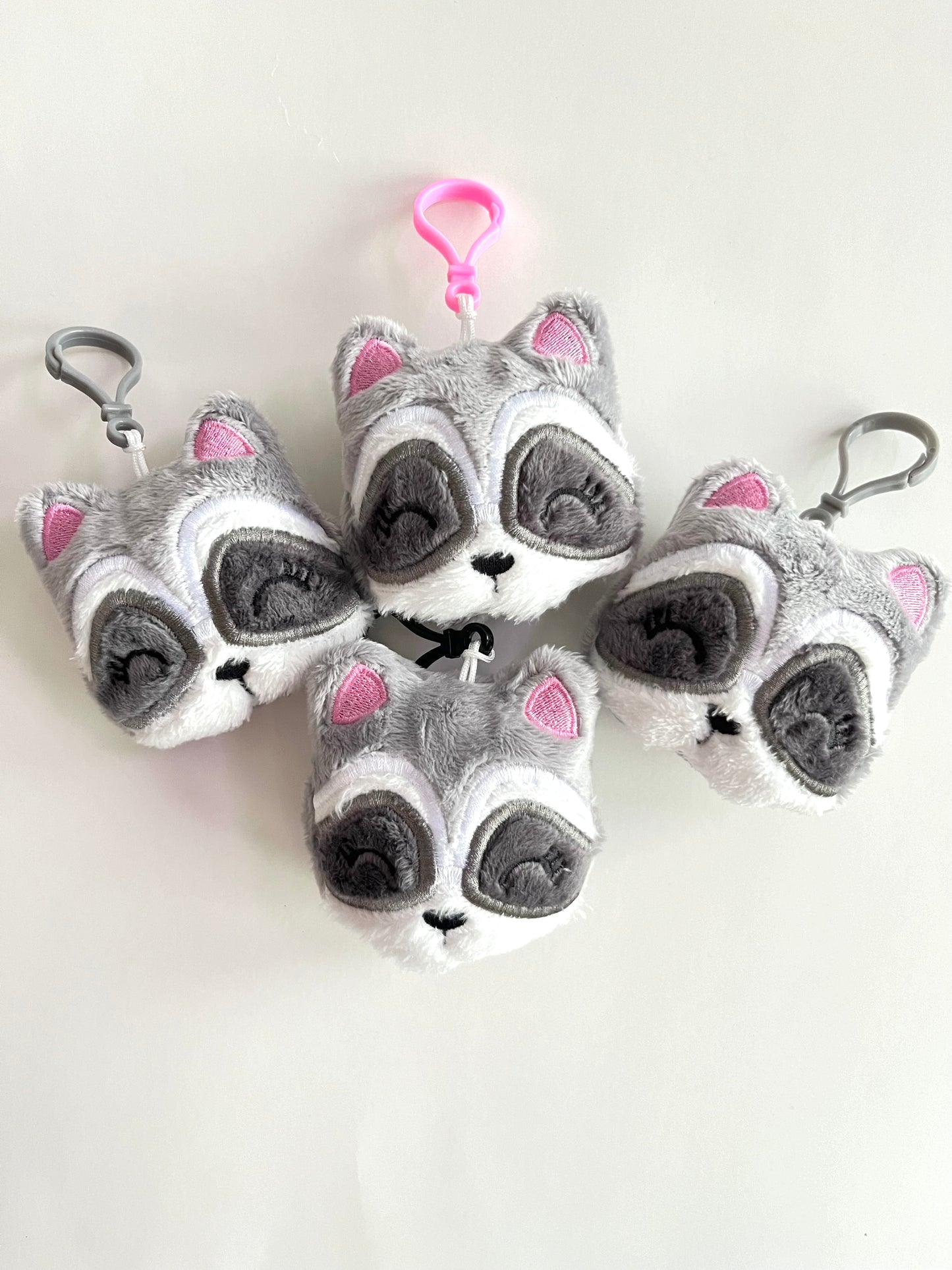 Stuffed Minky Raccoon Keychain