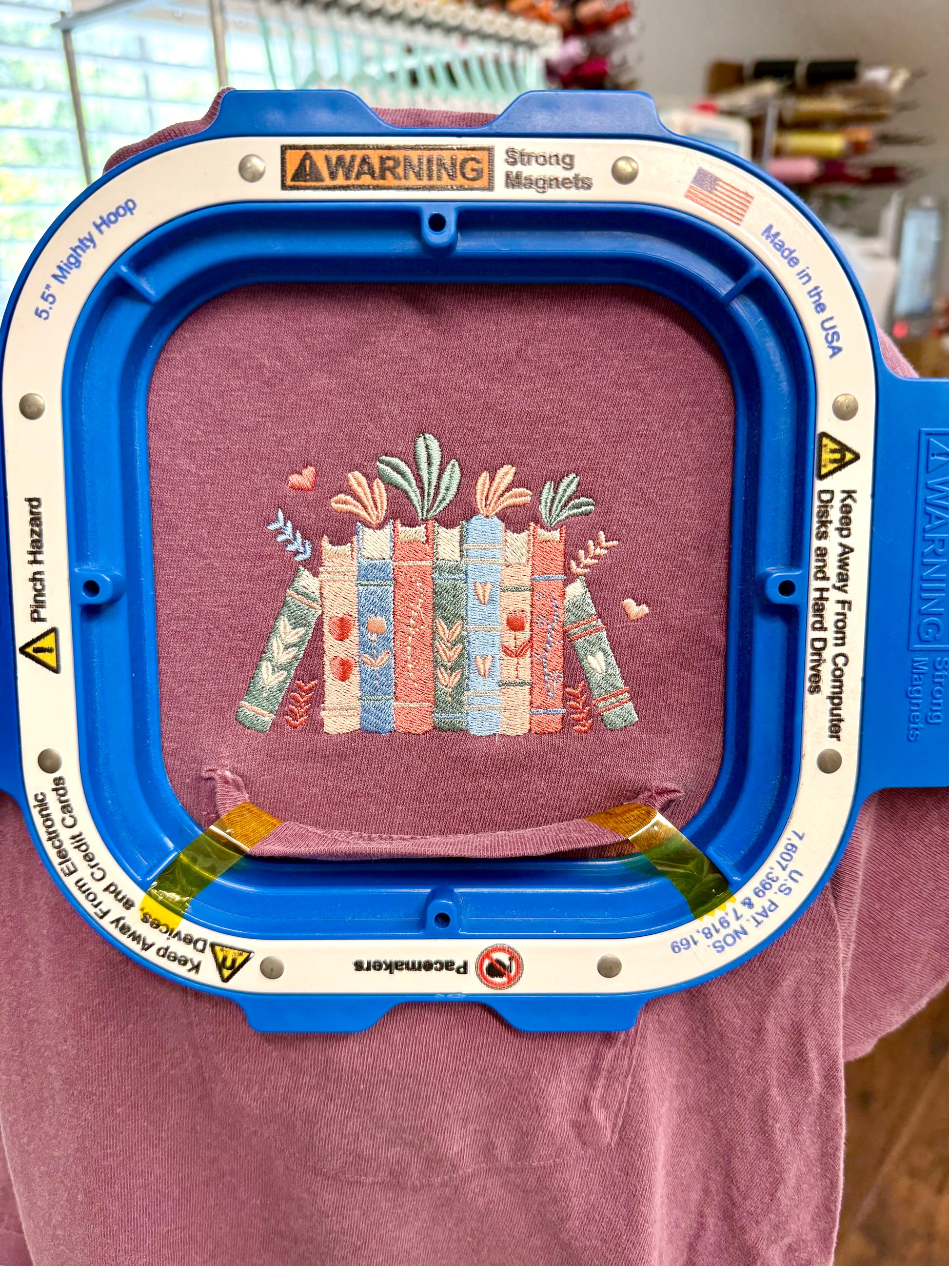 Book Stack Embroidered Shirt