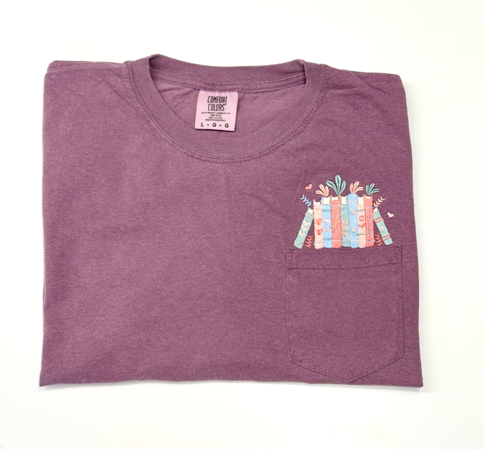 Book Stack Embroidered Shirt
