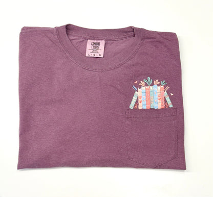 Book Stack Embroidered Shirt
