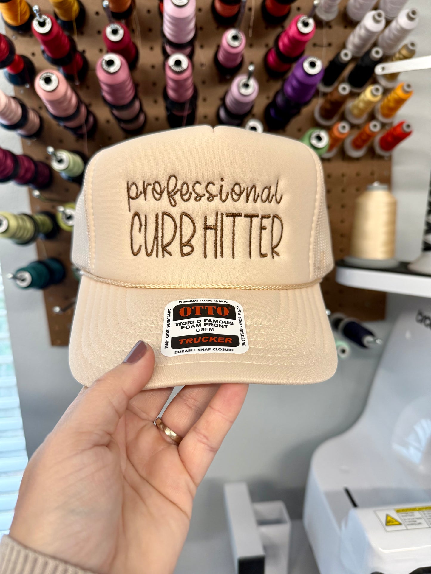 Professional Curb Hitter Embroidered Foam Mesh Back Trucker Hat