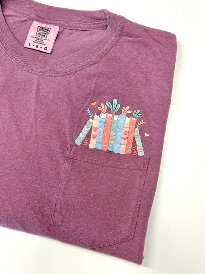 Book Stack Embroidered Shirt
