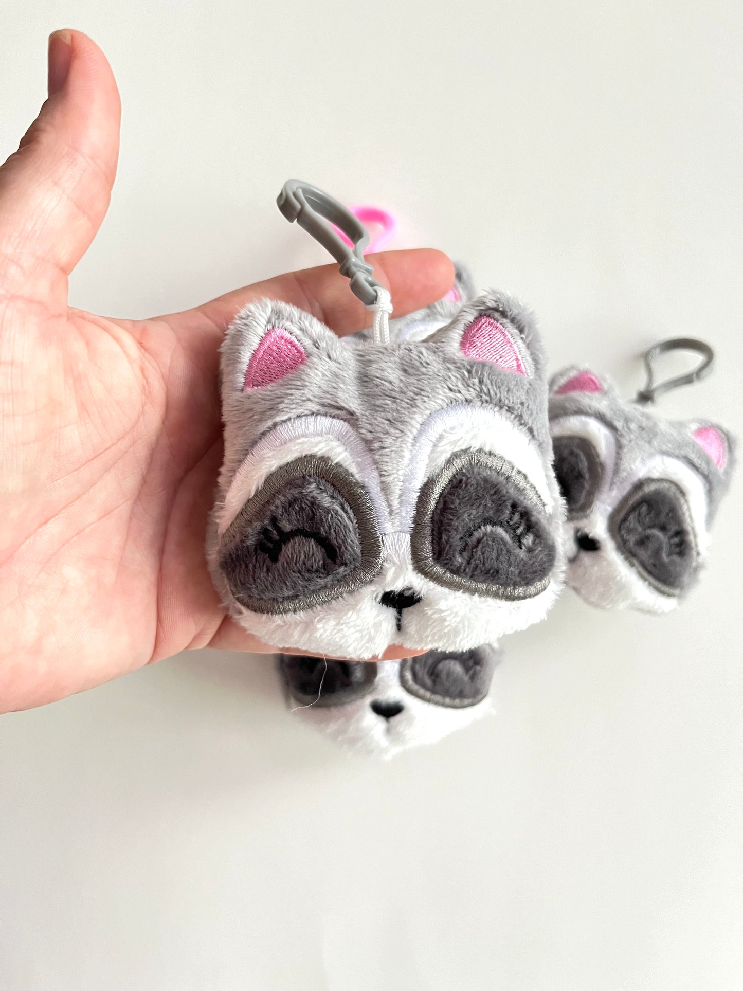 Stuffed Minky Raccoon Keychain