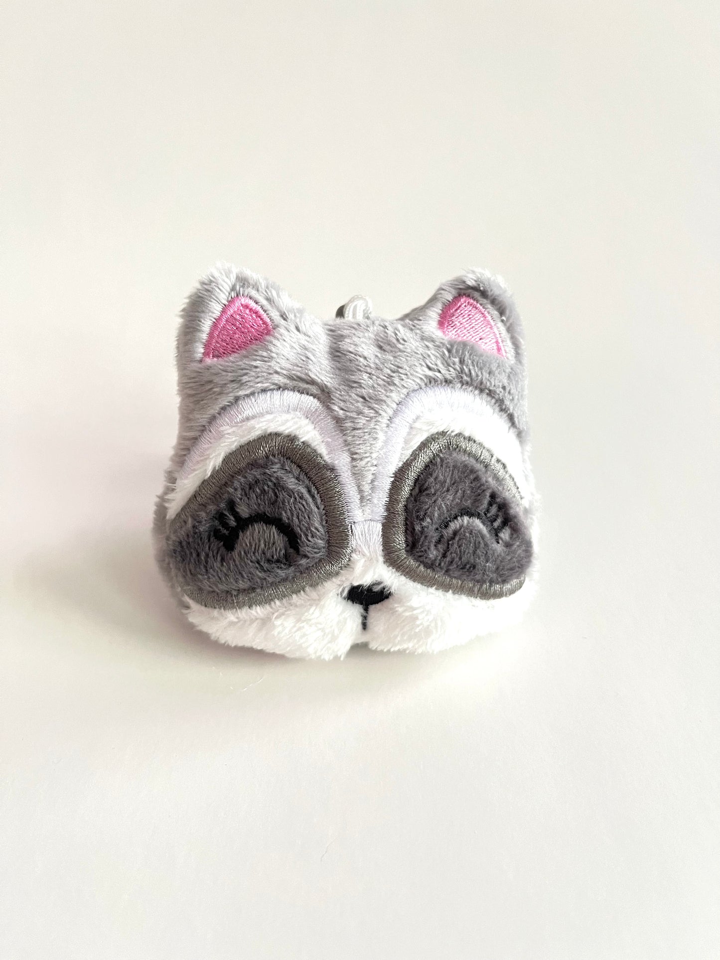 Stuffed Minky Raccoon Keychain