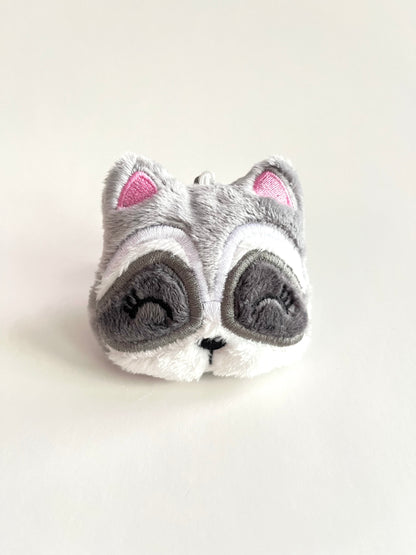 Stuffed Minky Raccoon Keychain