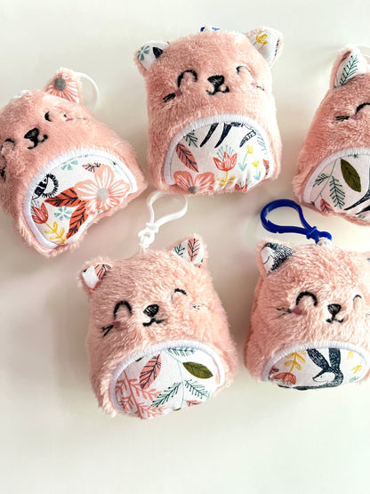 Stuffed Minky Cat Keychain