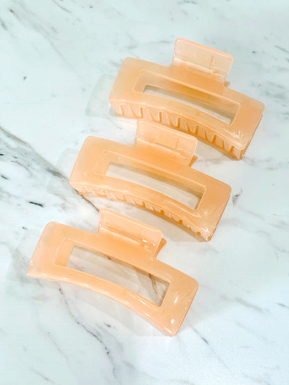 4” Coral Peach Claw Hair Clip