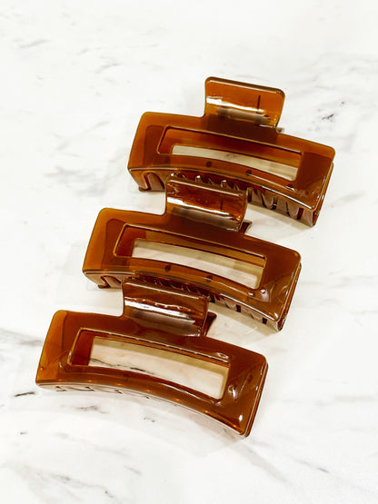 4” Brown Claw Hair Clip