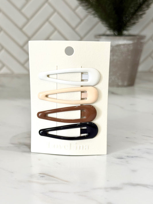 4 Pack Barrette Hair Clip Set