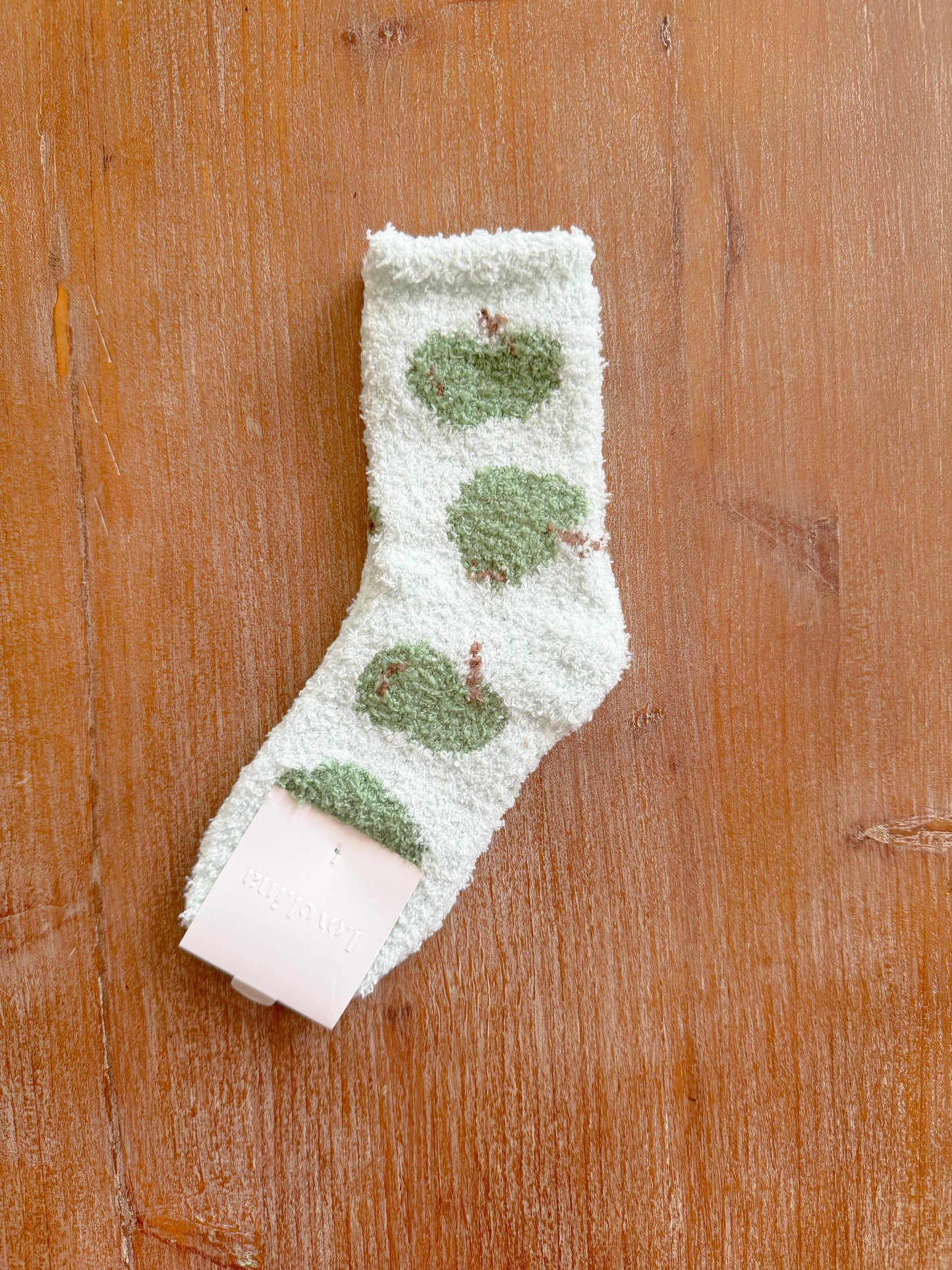 Green Apples Fluffy Socks