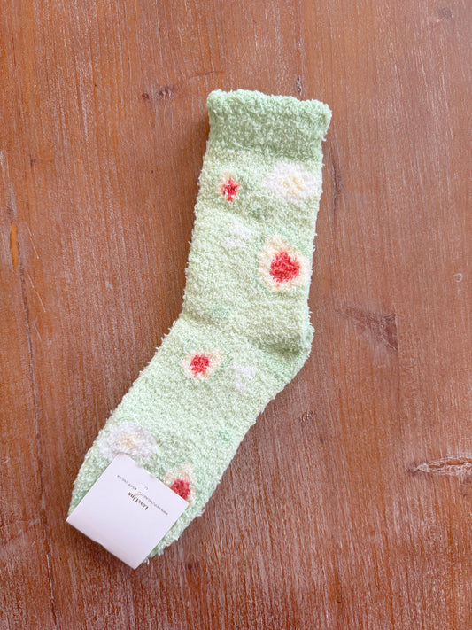 Avocado Green Fluffy Socks