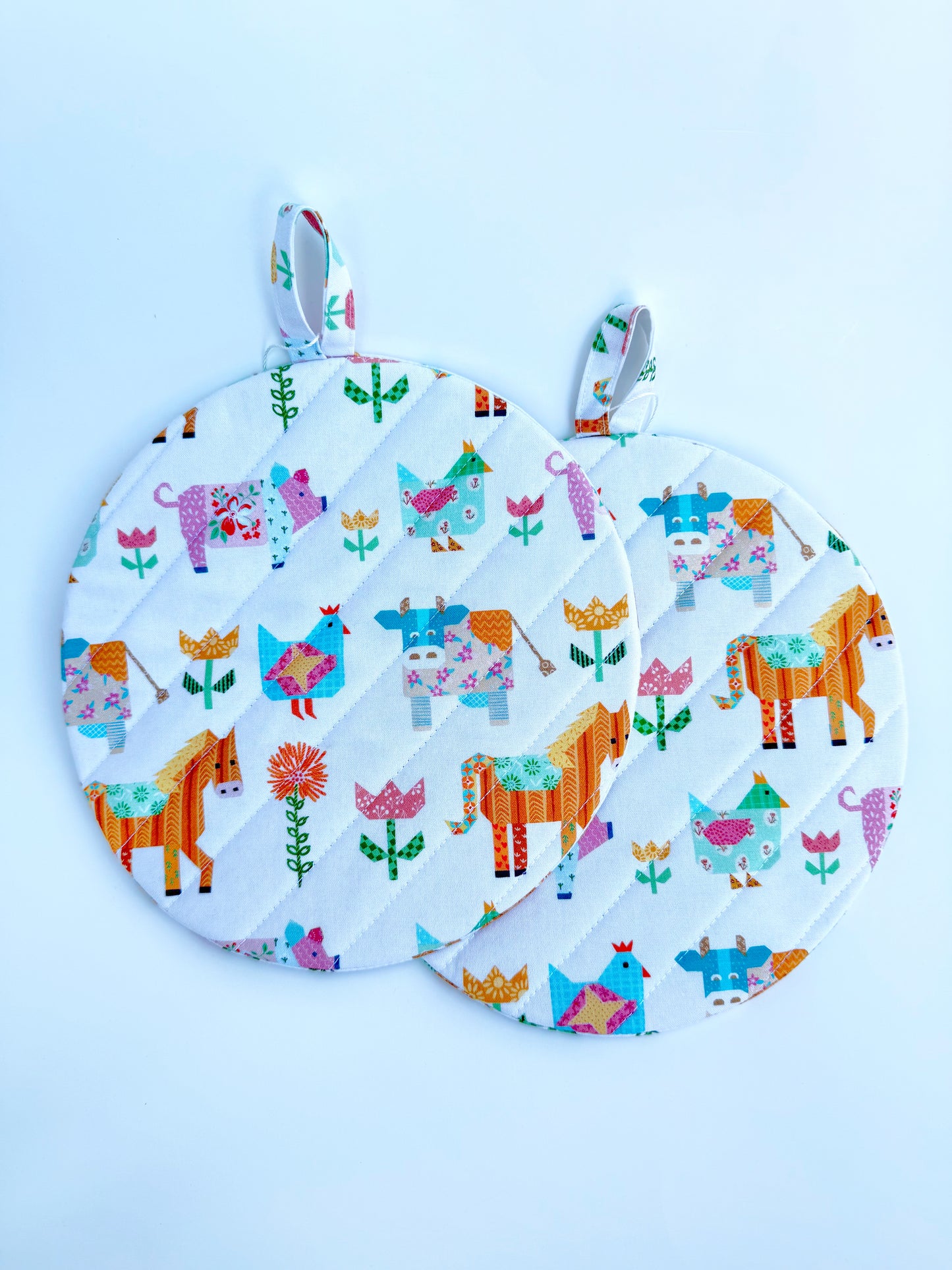 Farm Animals Floral Insulated Hot Pad