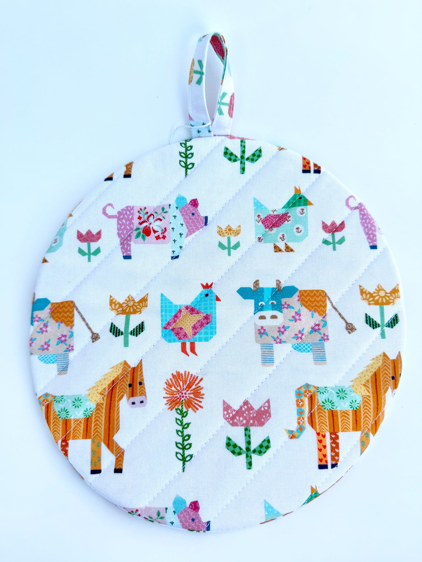 Farm Animals Floral Insulated Hot Pad