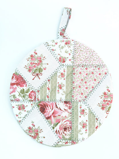 Vintage Rose Patchwork Floral Insulated Hot Pad