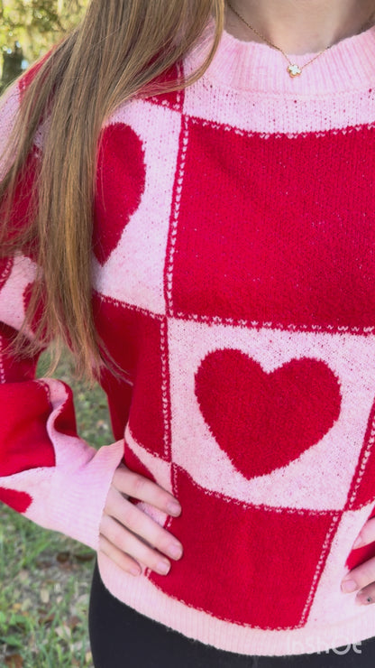 Valentine’s Day Red Pink Hearts Sweater