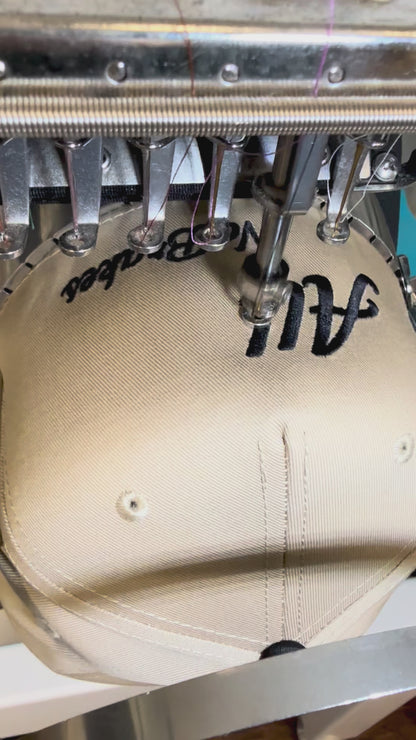 All Gas No Brakes Embroidered Khaki Black Canvas Hat