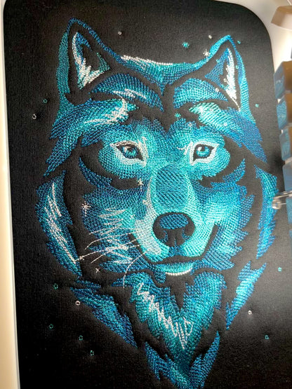 Embroidered Celestial Wolf Sweatshirt