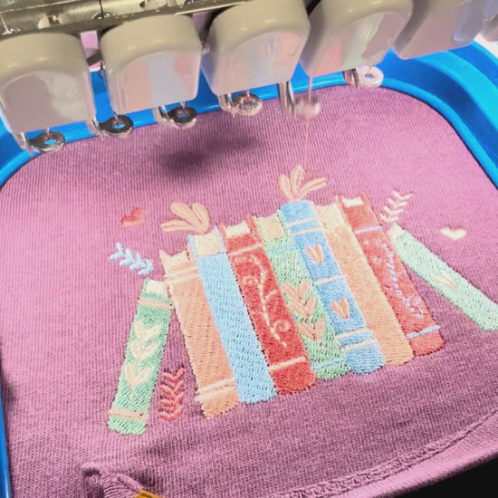 Book Stack Embroidery