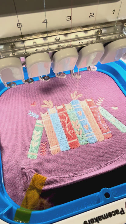 Book Stack Embroidery