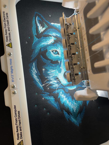 Embroidered Celestial Wolf Sweatshirt